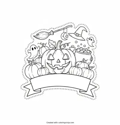 A coloring page of Edward's First Halloween 1968 Text Logo without any pictures of humans, without any pictures of animals, without any pictures of birds, and without any pictures of insects.