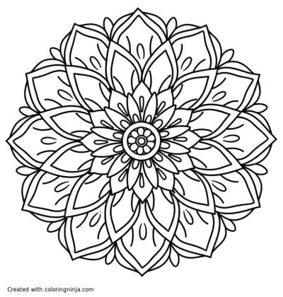 A coloring page of Floral mandala
