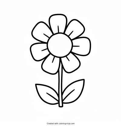 A coloring page of flower