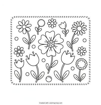 A coloring page of flowers