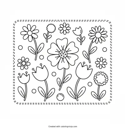 A coloring page of flowers