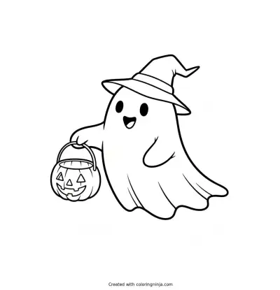 The Friendly Little Ghost Coloring Page