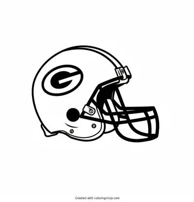 A coloring page of green bay packers helmet