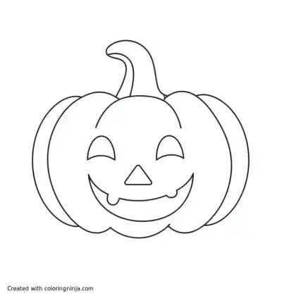 A coloring page of halloween pumpkin with smile