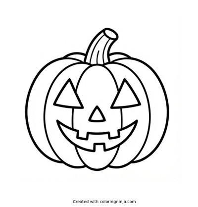 A coloring page of halloween pumpkin