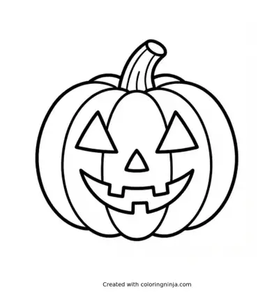 A coloring page of halloween pumpkin