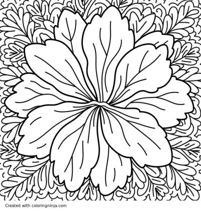 A coloring page of Hawaii, thick line, intricate pattern, busy back ground

