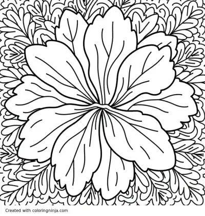 A coloring page of Hawaii, thick line, intricate pattern, busy back ground
