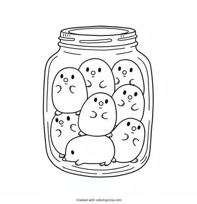 A coloring page of JarOfMoles
