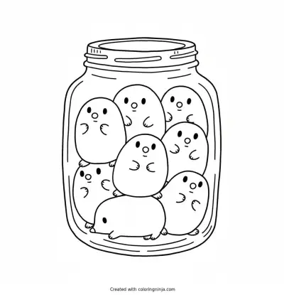A coloring page of JarOfMoles