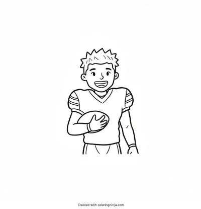A coloring page of Jaxon Smith-Nijigba