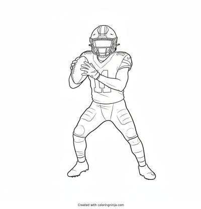 A coloring page of jaxon smith njigba