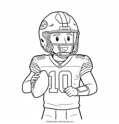 A coloring page of Jordan Love