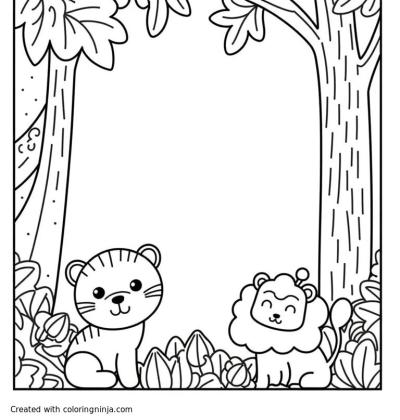 A coloring page of jungle dreams