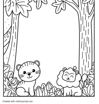 A coloring page of jungle dreams