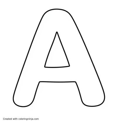 A coloring page of letter A