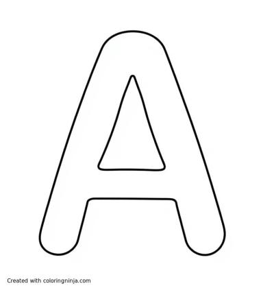 A coloring page of letter A