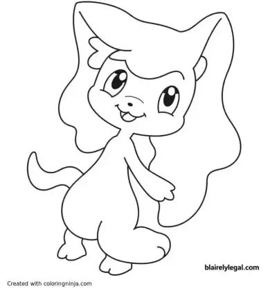 A coloring page of Lillie from Pokémon as a nude model for barelylegal.com