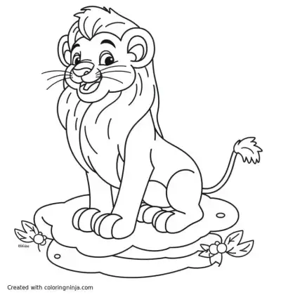 A coloring page of lion king