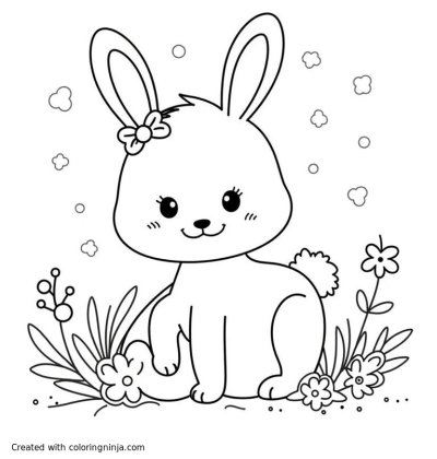 A coloring page of For little girls 7+. Pandas, bunnies, and deer and any other little animal thats cute like that. Coloring pages for them