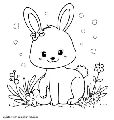 A coloring page of For little girls 7+. Pandas, bunnies, and deer and any other little animal thats cute like that. Coloring pages for them