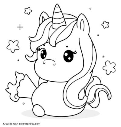 A coloring page of a magical unicorn
