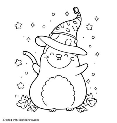 A coloring page of magicale pancle
