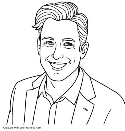 A coloring page of men