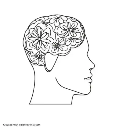 A coloring page of minimalist coloring pages mental health