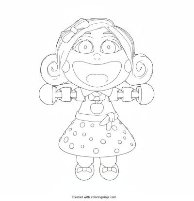 A coloring page of miss delight