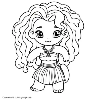 A coloring page of moana