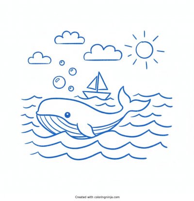 A coloring page of mostly blue
