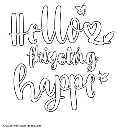 A coloring page of motivational quote
