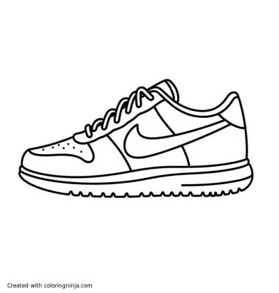 A coloring page of NIKE SHOE
