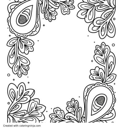 A coloring page of Paisley