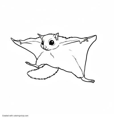 A coloring page of A cute little squirrel on a white background.