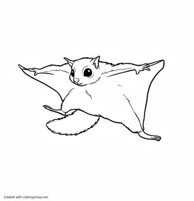 A coloring page of A cute little squirrel on a white background.