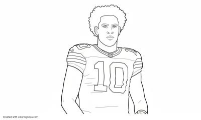 A coloring page of Jordan Love Green Bay Packers Quarterback