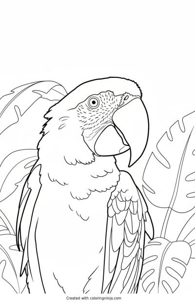 A coloring page of Parrot Coloring Page