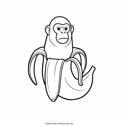 A coloring page of Chimpazini Bananini