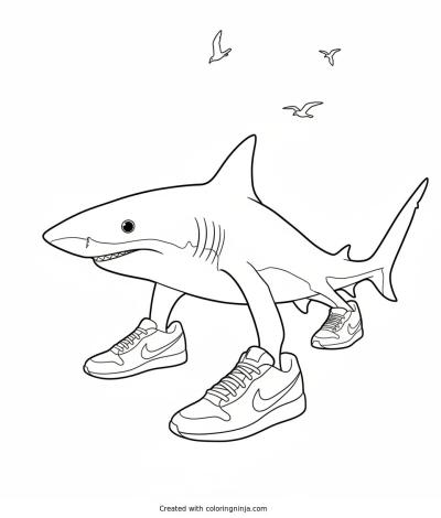 A coloring page of Tralarero tralara