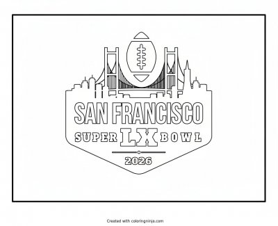 A coloring page of Super bowl LX