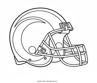 A coloring page of Los Angeles Rams helmet