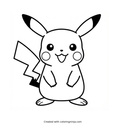 A coloring page of Pikachu