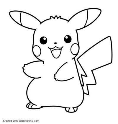 A coloring page of pokemon
