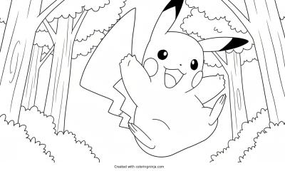 A coloring page of pokemon