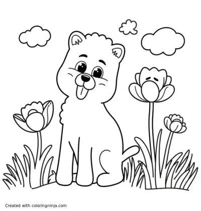 A coloring page of poppy playtime