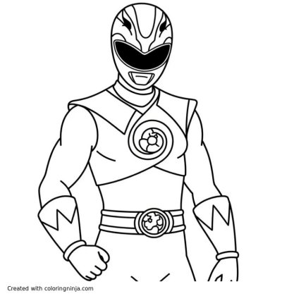 A coloring page of power rangers