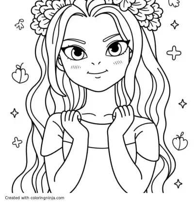 A coloring page of Rebekah Michaelson The originals
