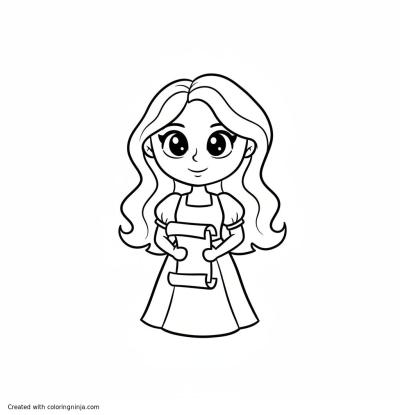 A coloring page of Rebekah Michaelson The originals